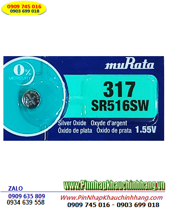 MuRata SR516SW _Pin 317; Pin đồng hồ 1.55v Silver Oxide MuRata SR516SW _Pin 317